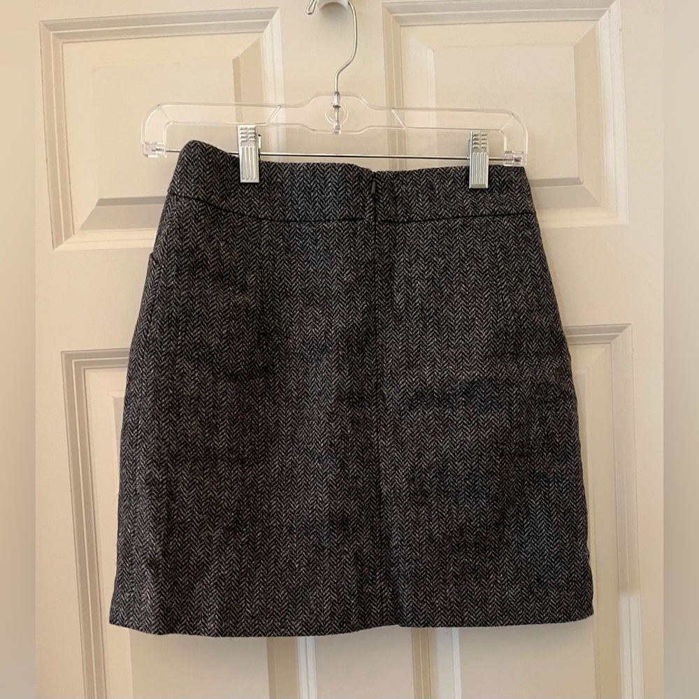 Women’s BODEN British Tweed by Moon Gray Wool A-Line Mini Skirt Pockets Lined 6S - Picture 8 of 8